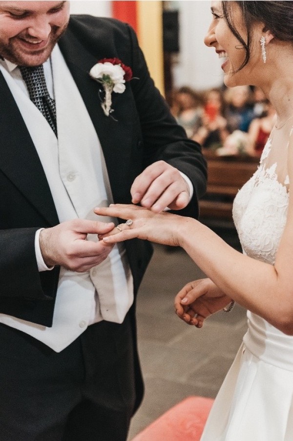 Tato y Ceci en la ceremonia de boda